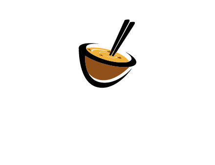 chopsticks inside a bowl logo