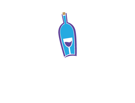 goblet inside wine bottle logo