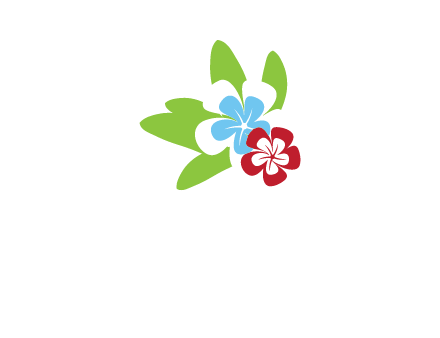 periwinkle flowers with leaves logo