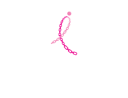 break cancer ribbon logo with dot and chain links