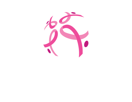 world logo with breast cancer ribbons and dots