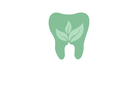 leaves inside tooth logo