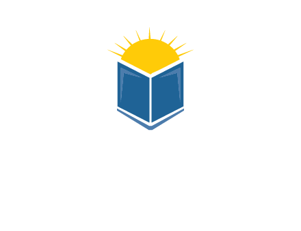 sun behind the abstract book logo