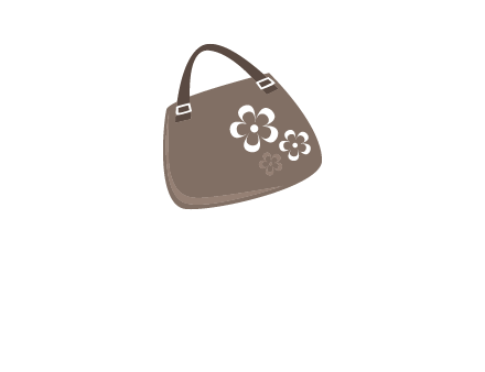 ladies hand purse incorporate with flower logo