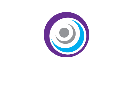 abstract person inside the circle with swooshes logo