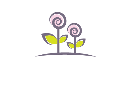 abstract flowers made of swirl logo