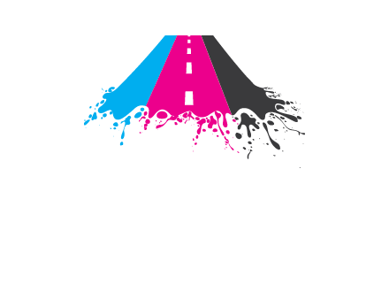 road inside paint splash logo