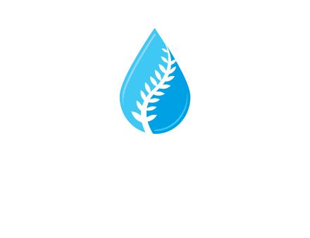 abstract leaf inside the water drop logo