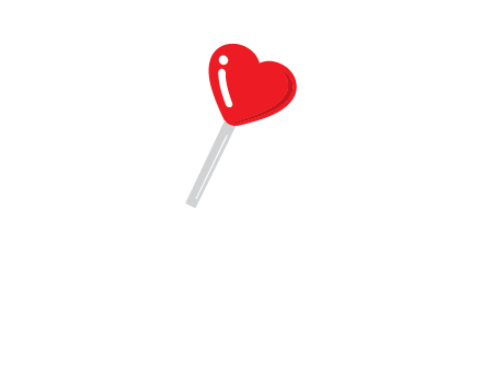 heart shape lollipop logo