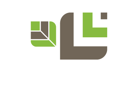 abstract leaves inside rounded square logo