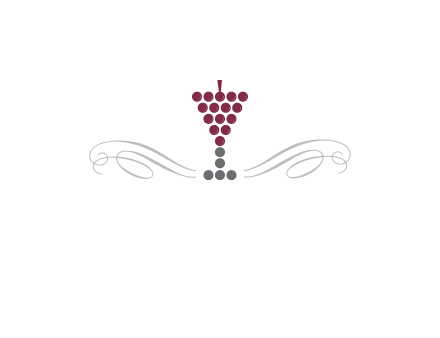 dotted wine glass with ornaments logo