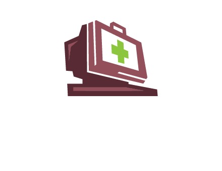 computer merged with medical beg logo