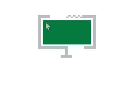 abstract monitor screen with mouse pointer icon