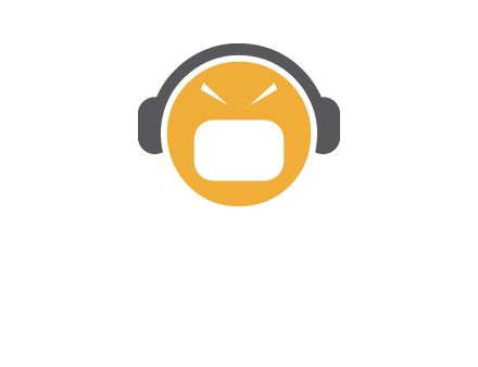 abstract face wearing headphone symbol