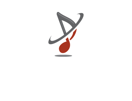 swoosh around music note logo