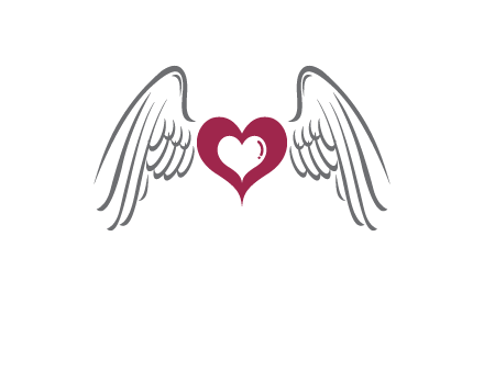 heart with angel wings logo