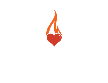 abstract fire on heart icon