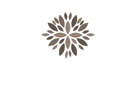 abstract leaves are creating flower logo