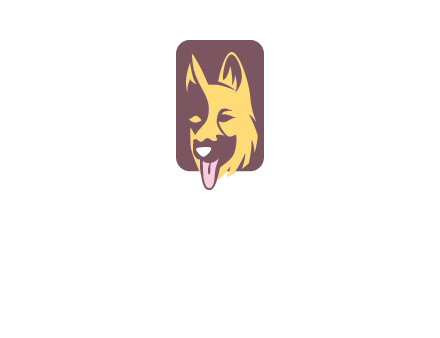 abstract dog in rectangle shape logo