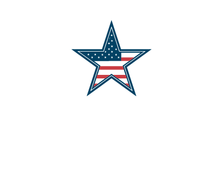 American flag in star logo