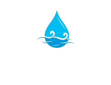 abstract waves with water drop logo