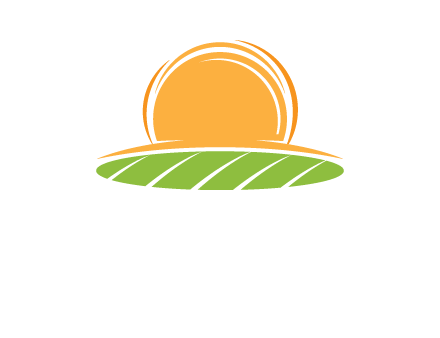 farm field with rising sun logo