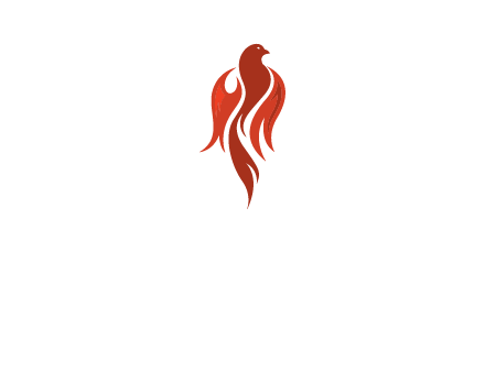 phoenix with fire flames logo