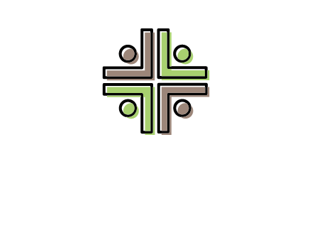 medical sign made of abstract persons logo