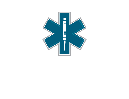 injection inside medical sign logo