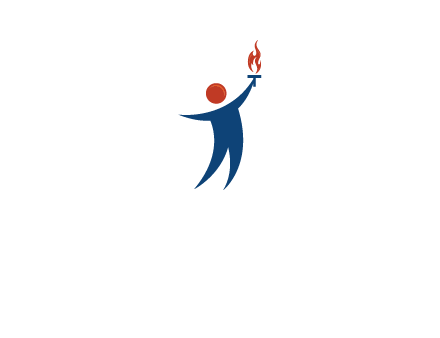 abstract person holding Olympic flame logo