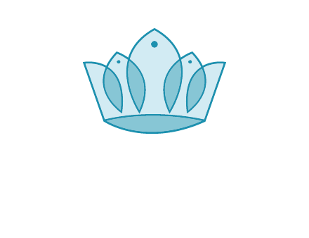 crown with abstract fish logo