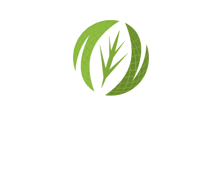 leaf mixed with globe logo