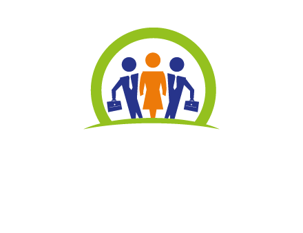 business people in circle HR logo