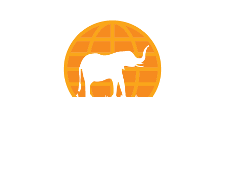 elephant inside globe icon