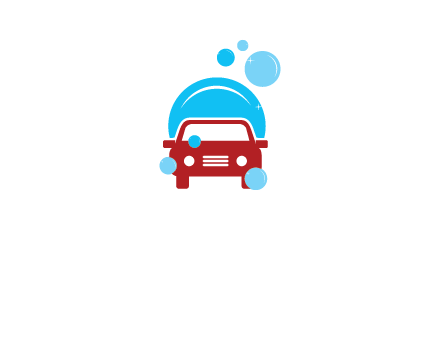 car with water bubbles logo