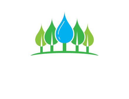 trees made of water drops logo