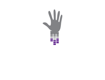 hand merge with music bars logo