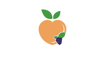 peach & grapes with leaves icon