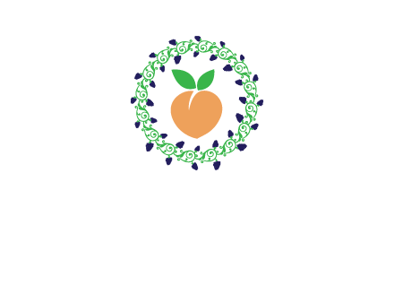 peach fruit ornament vector