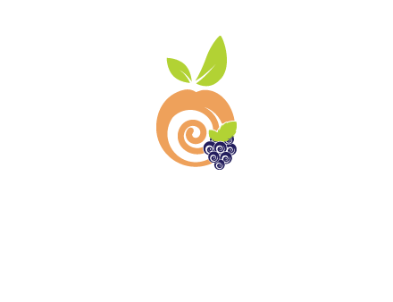 peach and grapes logo icon