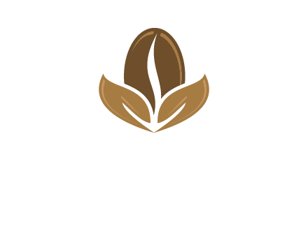 coffee bean and leaves logo