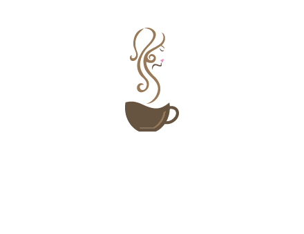 woman steam shape on coffee logo