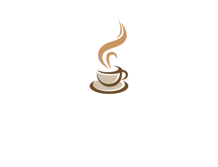 abstract steam on coffee cup logo