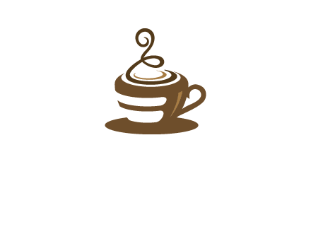 curly steam on coffee cup logo