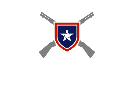 star in shield and guns emblem logo