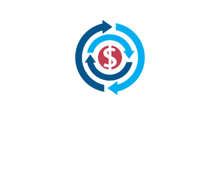 rotating arrow and dollar logo