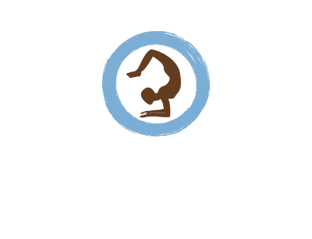 yoga pose in circle logo