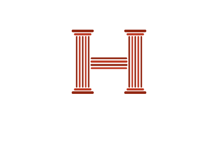 columns in letter H logo