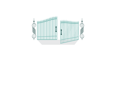 ornamental open gate icon