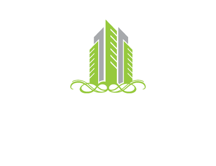 skyline on ornament vector